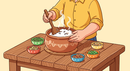 Preparing Traditional Food at Home