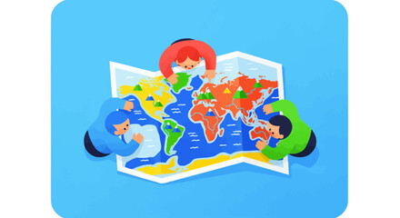 Child Learning World Geography