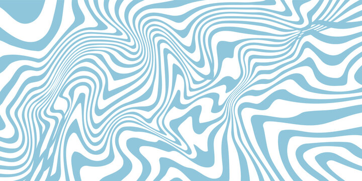 Blue and beige diagonal wavy lines seamless pattern. Simple vector abstract liquid stripes background. Funky groovy texture with diagonal waves, fluid shapes, flow. Stylish repeated decorative design