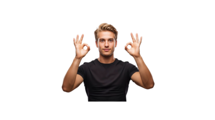 Handsome man gesturing ok