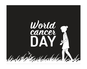 World Cancer Day Black and Gold Stylish Typography Poster