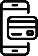 Smartphone with credit card icon for online payment