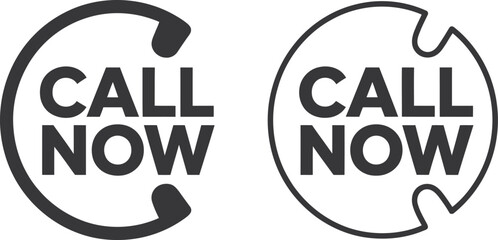 Call now logos with phone icons