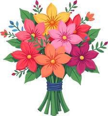 Soft spring bouquet with delicate pink blossoms, elegant floral illustration isolated on white background