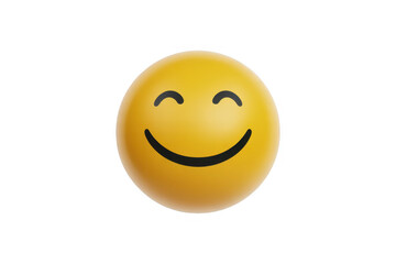 Fototapeta premium Winking smiley face emoji yellow isolated on a transparent background