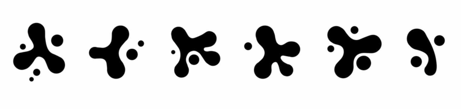 Set shape blob organic form. Abstract collection irregular blob. Liquid form deformed elements.