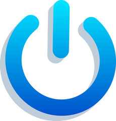 3D Blue Power On Off Button Icon