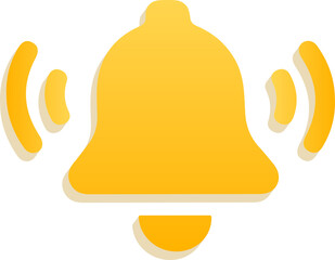 3D Yellow Notification Bell Alert Icon