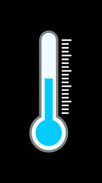 Thermometer Temperature Animation Increase and Decrease Clinic and Weather Alpha Channel. 4K Resolution.