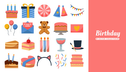 Set of birthday element