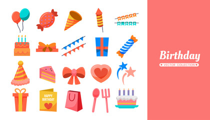 Set of birthday element
