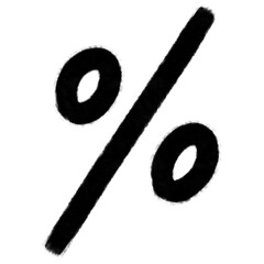 Illustration of a black percentage symbol