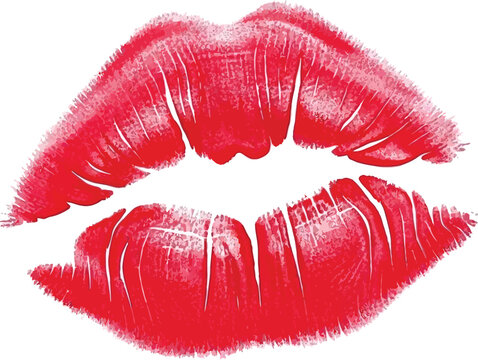 red lips isolated on white