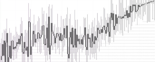 Financial Growth Fintech Analytics Rise Profit Business Up Chart, Stock Candle Development Invest, Heart Pulse Diagram, Earthquake Amplitude Visual Graphic for Presentation. Vector Illustration