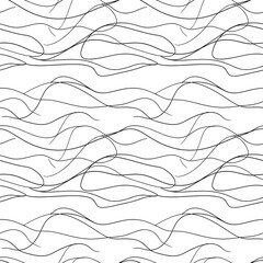 Fototapeta premium Abstract Wavy Lines Pattern on White Background Keywords: abstract, pattern, wavy, lines, curves