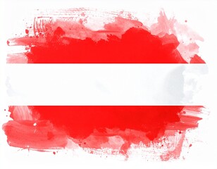 Austria Flag in Red-White-Red Brushstroke Artistic Style