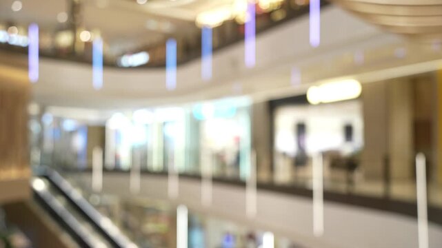 Abstract blur and defocus shopping mall in department store interior for background