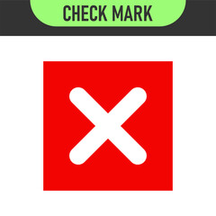 Obraz premium check mark icon button set. check box icon with right and wrong buttons and yes or no checkmark icons in green tick box and red cross. vector illustration 