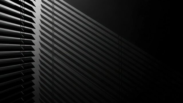 Dramatic Light Rays Through Window Blinds Creating Shadows.
