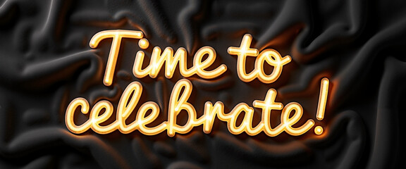 Time to celebrate with glowing lights on dark textured blanket  