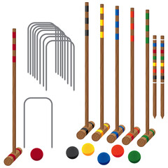 croquet sport game equipment items.