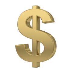 Obraz premium Golden dollar sign dollar symbol isolated on a transparent background