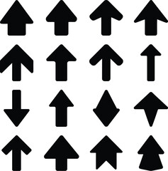 Vector of different arrow symbols and shapes on a white background - a collection of graphic design elements