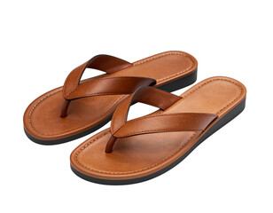Naklejka premium Comfortable Casual Women’s Leather Thong Sandals PNG file with transparent background,