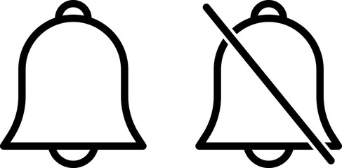 通知ベルのオンとオフを示すシンプルなアイコン