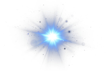 Blue Energy Light Flash with Lens Flare Effect