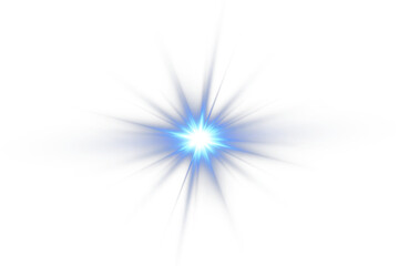 Cinematic Blue Light Flare with Energy Rays