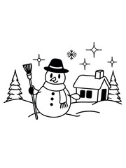 Adorable Snowman Wearing Scarf And Hat Holding Gift