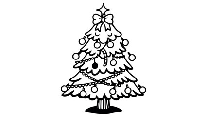 Beautiful Christmas Tree Decorated With Ornaments