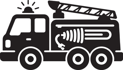 Fire Truck Silhouette Icon for Children Education