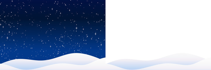 Fototapeta premium Stars sky with snow, vector illustration of a christmas background