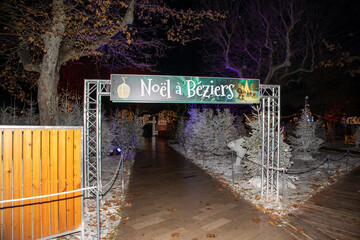 Illuminations de No&euml;l &agrave; B&eacute;ziers dans le d&eacute;partement de l'H&eacute;rault en r&eacute;gion Occitanie - France