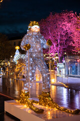 Illuminations de No&euml;l &agrave; B&eacute;ziers dans le d&eacute;partement de l'H&eacute;rault en r&eacute;gion Occitanie - France