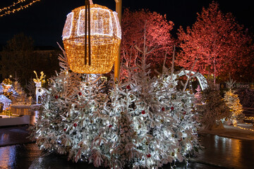 Illuminations de No&euml;l &agrave; B&eacute;ziers dans le d&eacute;partement de l'H&eacute;rault en r&eacute;gion Occitanie - France