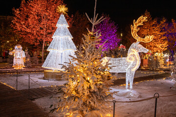 Illuminations de No&euml;l &agrave; B&eacute;ziers dans le d&eacute;partement de l'H&eacute;rault en r&eacute;gion Occitanie - France