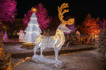 Illuminations de No&euml;l &agrave; B&eacute;ziers dans le d&eacute;partement de l'H&eacute;rault en r&eacute;gion Occitanie - France