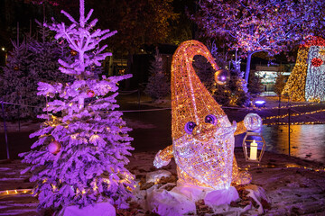 Illuminations de No&euml;l &agrave; B&eacute;ziers dans le d&eacute;partement de l'H&eacute;rault en r&eacute;gion Occitanie - France
