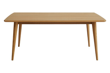 Fototapeta premium Light brown wooden table with four tapered legs four legs isolated on a transparent background