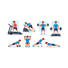 Group of people performing fitness exercises.