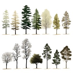 Obraz premium black and white silhouette of trees