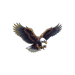 Obraz premium Eagle in Full Flight with Wings Spread.