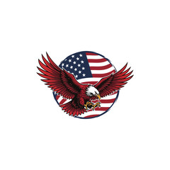 Bald eagle with outstretched wings as a national symbol.