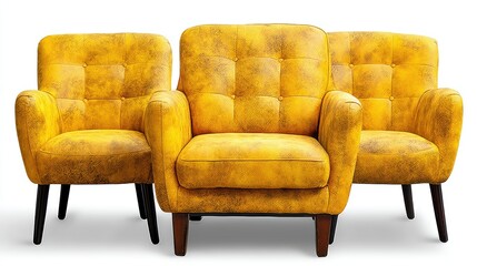 Pair of yellow chairs two chairs in a bright yellow color are positioned together creating a vibrant seating area