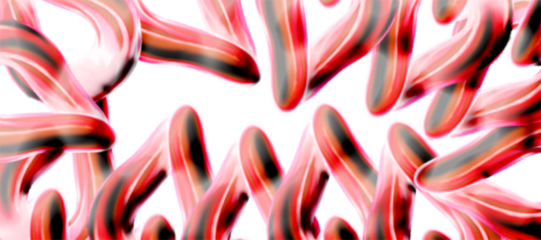 Abstract image featuring curved, elongated forms resembling ribbons or organic structures