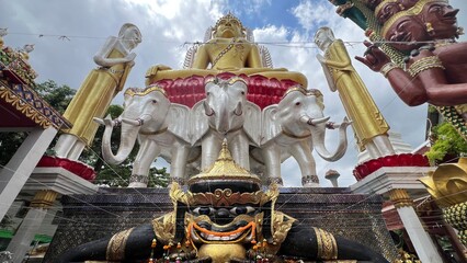 Sculpture of fantasy buddha at Wat Khunchan, Paknam, Phasi Charoen, Bangkok, Thailand 
