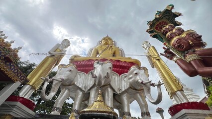 Sculpture of fantasy buddha at Wat Khunchan, Paknam, Phasi Charoen, Bangkok, Thailand 
